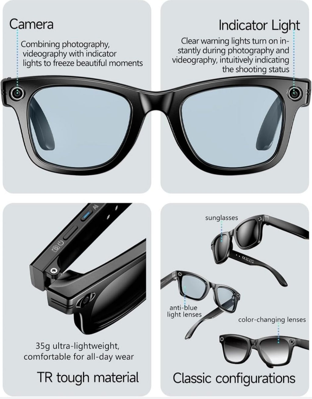 AI Smart Glasses- 4K Resolution
